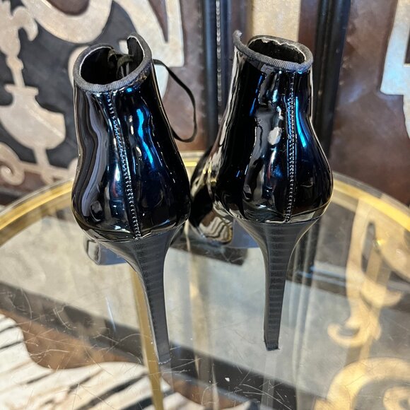 Zara Trafaluc black pointy toe lace ankle heel boots - Picture 6 of 10